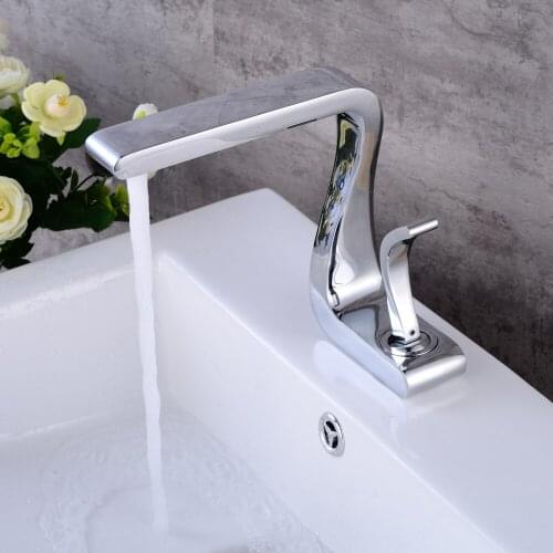 Free ship Bathroom Basin Sink Faucet chrome Single Handle/Hole Mixer Tap Deck Mounted Lavatory Mixer Taps