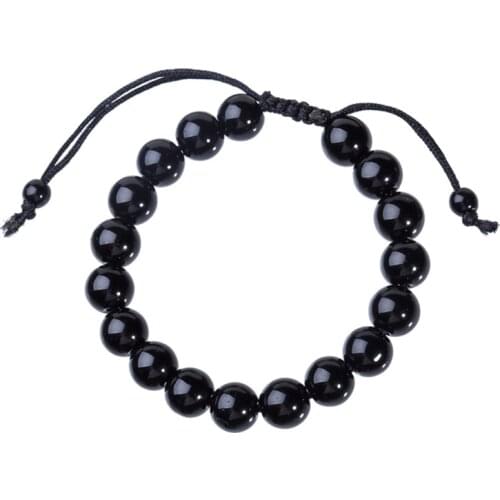 Weight Loss Bracelet Round Black Obsidian 10mm Stone Bracelet Healthcare Bracelet Slimming Product