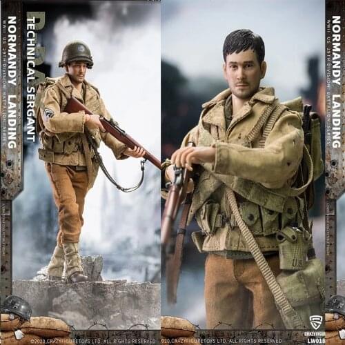 1/12 Crazy Figure Full Set LW018 WWII USA 29th Division Technical Sergant Model 6" Action Figure Model