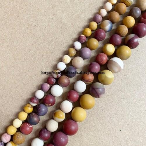Natural Stone Matte Mookaite Mookite Jasper Round Loose Beads 15" Strand 4 6 8 10 12MM Pick Size For Jewelry Making DIY