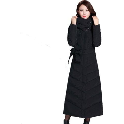 Long down jacket ladies 2020 autumn winter jacket female fashion hooded warm parka duck down down jacket overcoat woman