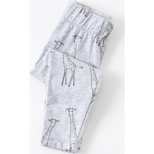 Toddler Kids Leggings Casual Cartoon Giraffe Print Cotton Baby Girls Pants Spring Autumn Trousers Fashion Kids Baby Legging New