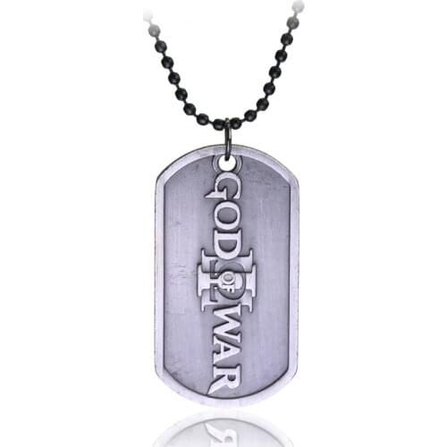 MQCHUN Game Jewelry PS3 Hot Dog Tag Pendant Necklaces Necklace GOD OF WAR 3 Men Bead Chain Necklace Gift Choker Necklace-30
