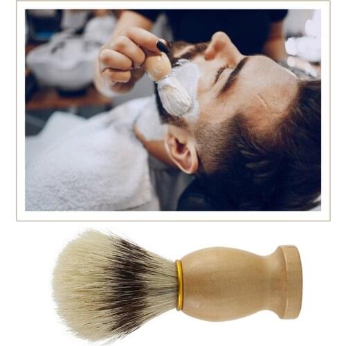 Men Shaving Brush Barber Salon Men Facial Beard Professional Cleaning Appliance Shave Tool Razor Brush With Wood Handle