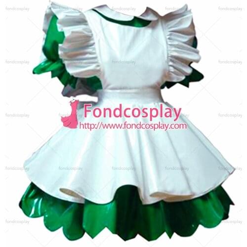 Lockable PVC Maid Dress maid vinyl UniformPeter-pan collar Tailor-Made[G1632]