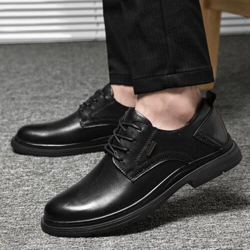 2021New Fashion Men Gunine Leather Men Oxfords MenS Suits Lace-up Dress Men Oxfords Formal Luxury Wedding Comfortable Oxford