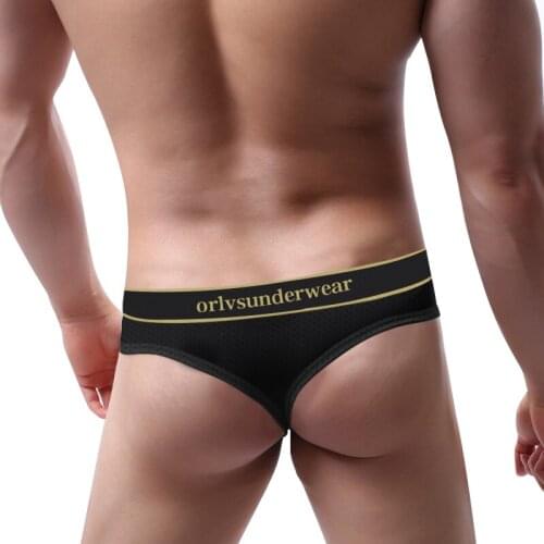 ORLVS Sexy Underwear Jockstrap Men Cotton Mens Thong Mesh Gay Man Underpants Low Waist Thongs Cueca Tanga Sissy New OR6105 B