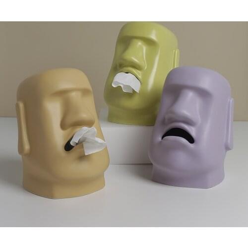 Easter Island Tissue Case Box Home Decoration Container Napkin Papers Dispenser Holder Box Table Decoration