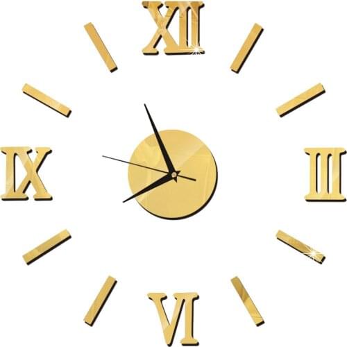 Plastic Mirror Surface Number 3D Wall Clock Stickers Hanging Clock Wall Sticker DIY Wall Decor Living Room Office Home Decor