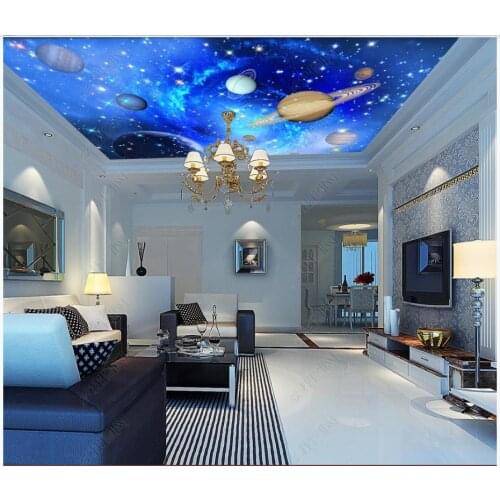 Custom photo wallpaper for walls 3 d ceiling murals wallpapers 3D cosmic planetary star ceiling fresco zenith mural wall papers