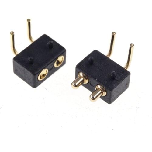 Spring Loaded Connector Pogo Pin 2 Pin 2.5 Grid Male Right Angle Target Contact concave face Through Holes Pogopin Probe PCB