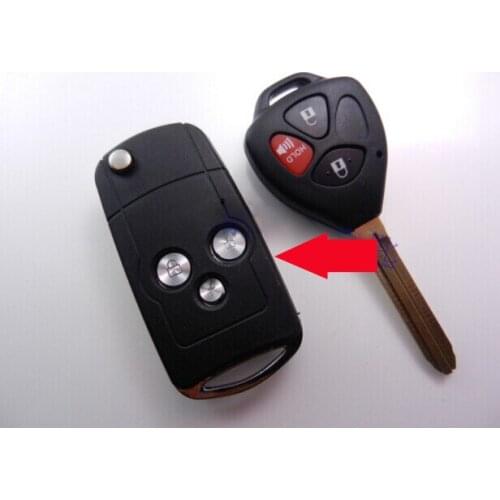 Car Key Blank Modified Flip Folding Remote Key Shell Case For Toyota Camry 3 Buttons Fob Key Cover 5PCS/lot