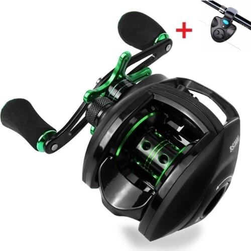 Fishing Tackle Baitcasting Reel 8.1:1 Fishing Reel 8KG Max Drag Left Right Hand Reel Reinforced Nylon Body White Bass