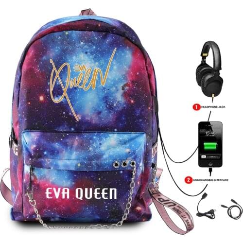 Eva queen Laptop Backpack USB School Bags Travel Bags for Anime Bagpack Back To School Bags Chain backpack