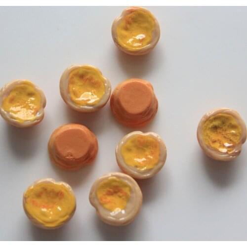 Yummy Egg Tarts Mini Custard Tart Resin Miniatures Cakes Food Cabochons