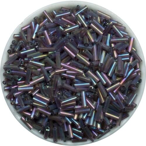 Multicolor AB 500pcs/lot 2 X 6 mm Glass Seed Tube Beads Czech Rhinestone Crystal Spacer Beads For Jewelry Making Findings DIY