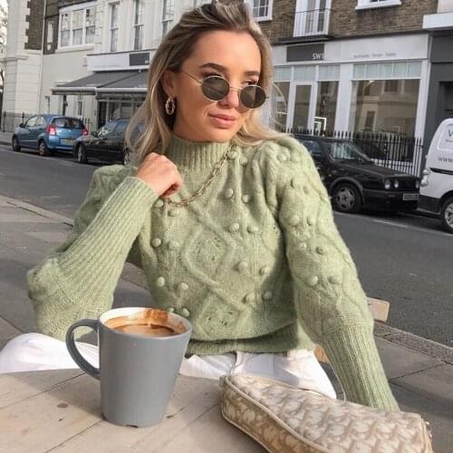 Vintage polka dot purple sweater women pullovers knitted slim streetwear crop pullover autumn winter retro soft sweater jumper
