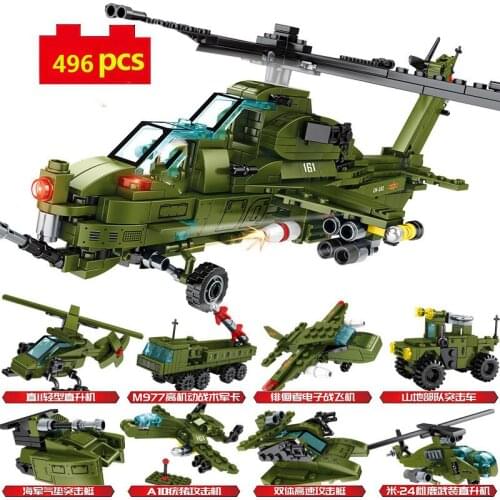 Military Series 8-in-1 armored vehicle truck hovercraft assault vehicle DIY Model Building Blocks Bricks Toys Gifts