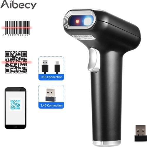 Aibecy High Speed Barcode Scanner 1D/2D/QR Code Scanner 2.4G Wireless & USB Wired Bar Code Reader for Supermarket Warehouse