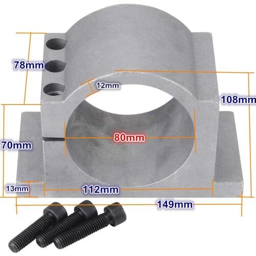 80MM DIAMETER CAST ALUMINIUM BRACKET FOR CNC Router ENGRAVING MILLING MACHINE 1.5KW 2.2KW SPINDLE Motor