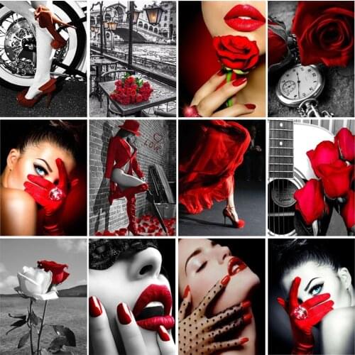 ZOOYA DIY 5D Diamond Painting Sexy Woman Full Square Round Drill Diamond Embroidery Flower Rose Cross Stitch Kits Home Decor