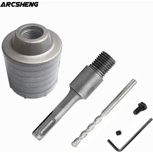 1 set SDS PLUS 30-80mm Concrete Hole Saw Electric Hollow Core Drill Bit Shank 110mm Cement Stone Wall Air Conditioner Alloy