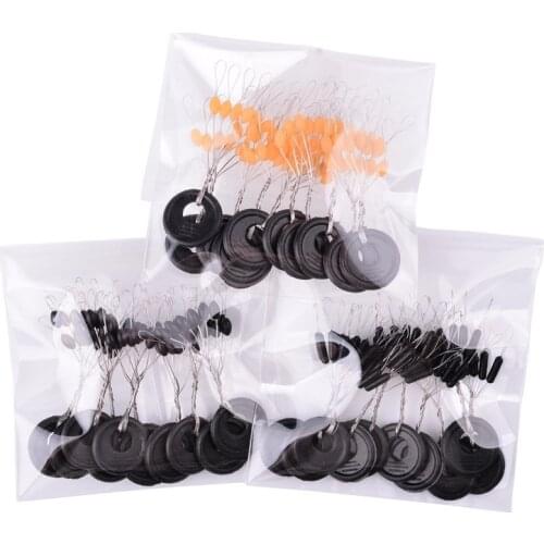 10pcs/lot 6 in 1 Rubber Oval Stopper Fishing Bobber Float Connector Space Bean Fishing Tackle accessories S /M/ L