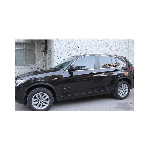 12*Steel Chrome Top+Bottom Window Frame Cover For BMW X3 f25 2011 2012 13 2014