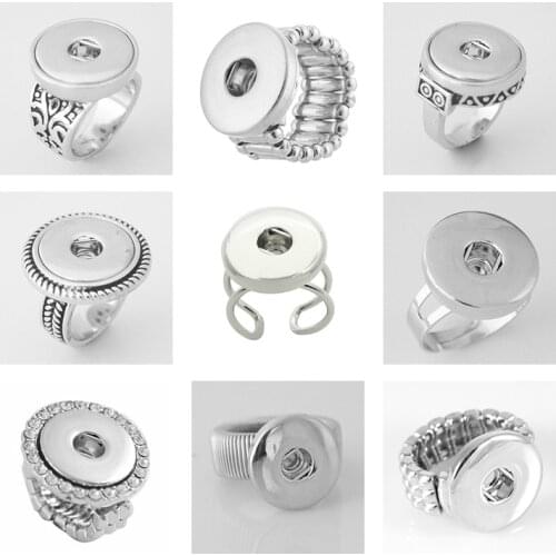 18mm 20mm Snap Button Ring DIY Jewelry 5pcs/lot KD3049