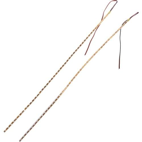 2pcs Waterproof 45cm SMD 3528 Yellow 45 LED Flexible Strip Light Lamp Car DC 12V