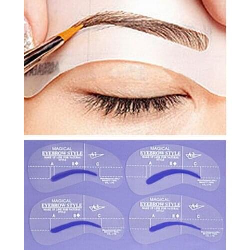 4pcs/set Styles Grooming Stencil Kit Make Up MakeUp Shaping DIY Beauty Eyebrow Template Stencils Tools Accessories -27