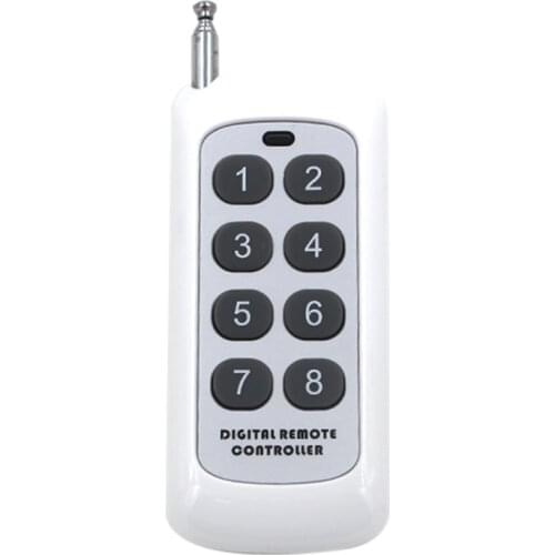 433 Mhz Universal Wireless Remote Control 1527 Learning Code Transmitter Gate Garage Door 8 Buttons Light Controller