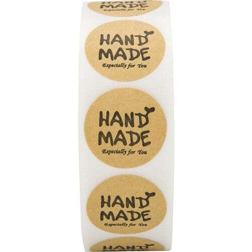 100-500pcs Brown Round HANDMADE Stickers Seal Labels Especially For You Labels Stickers Scrapbooking And Stationery Roll Sticker