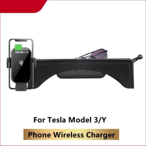 Car Phone Holder For Tesla Model 3 Model Y Wireless Charger Screen Protection Mobile Phone Bracket Car Interior Accessories