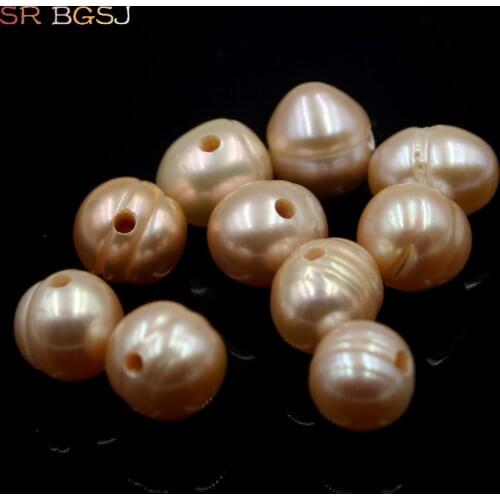 Free Shipping 100pcs 10mm Wholesale Lot Large Hole Pink Round Pearls Natural Pearl Earring Jewelry DIY Loose Beads