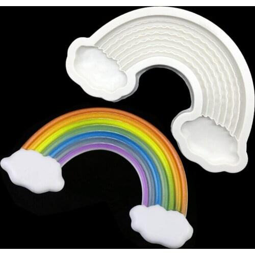 Large Size Rainbow Silicone Sugarcraft Mold Chocolate Cupcake Baking Fondant Cake Decorating Tools