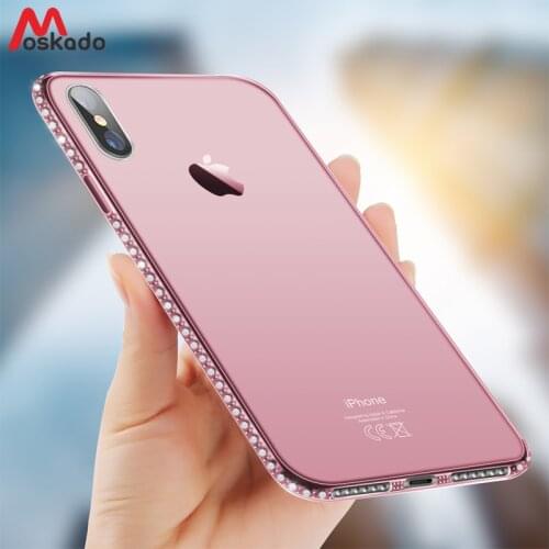 Moskado Phone Case For iPhone 11Pro Max 12 Pro 7 X XR XS MAX 8 6 6s Plus Bling Diamond Transparent Crystal Soft TPU Back Cover