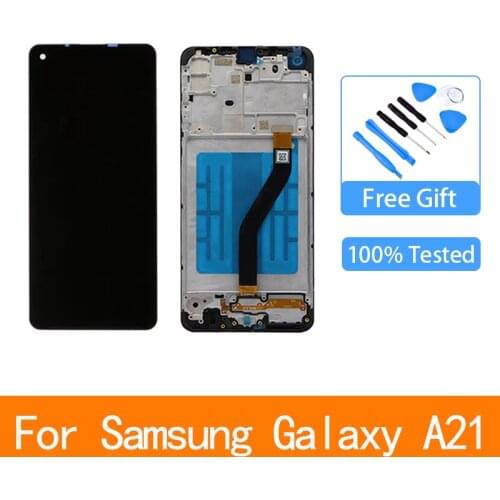 For Samsung Galaxy A21 Lcd A215 SM-A215U LCD Display Touch Screen Digitizer Glass Assembly with frame For samsung A21 lcd