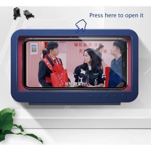 Home Wall Waterproof Mobile Phone Box Self-adhesive Holder Touch Screen Bathroom Phone Shell Shower Sealing Storage Box New