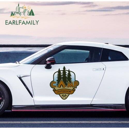 EARLFAMILY 43cm x 37cm For The Camp Outdoors Hiking Motorcycle Car Stickers Scratch-Proof Decal Windshield For JDM SUV RV