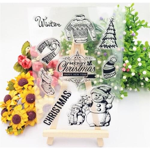 Hot selling winter alphabet transparent clear stamp / silicone seal roller stamp DIY scrapbook album / card production