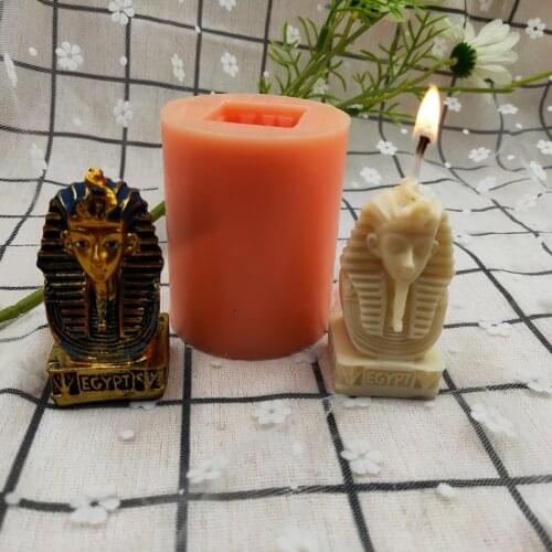Cleopatra Head Silicone Candle Mold Egyptian Figurine Chocolate Candy Bakeware Moulds