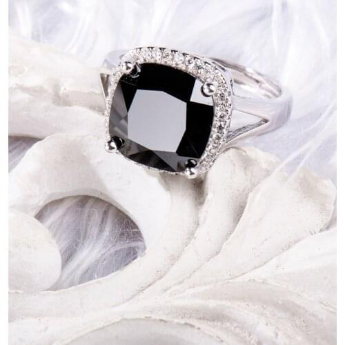 Black zircon Black diamond ring, rings for women ，925 sterling silver,gifts for women uxury Jewelry 2020,engagement ring