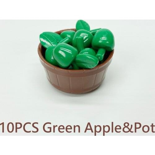 Apple&Tub Pot Building Blocks Compatible Major Brand Kids Assembled Toys 64951 Early Learning MOC Handmade Design