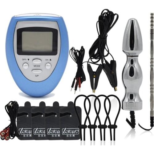 Electro Shock Massage Pads Penis Ring Anal Plug Urethral Plug Nipple Clamps E-Stim Medical SM Tools Sex Toys for Men Women