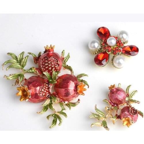 Pearl Rhinestones Flower Pomegranate Metal Findings For Jewelry Making Supplies Diy Decoration Accessories Hand Made Materials