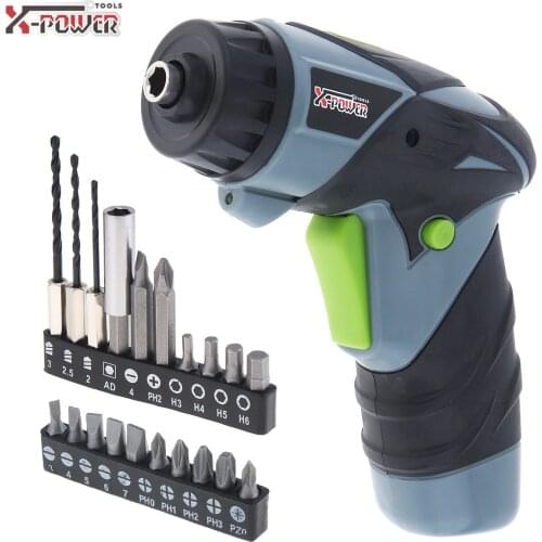 Mini AC 220V Cordless Rechargeable 3.6V Electric Screwdriver Twist Drill Bits Household Electric Screw Driver with LED Lighting