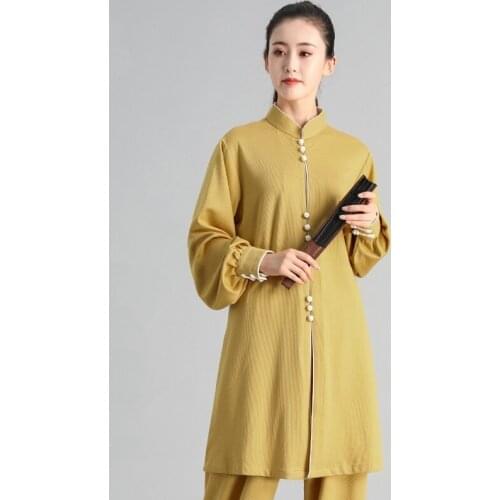 Fashion Tai Chi Uniform Women Men Martial Arts Uniform Chinese Traditional Folk Kung Fu Suit Morning Sports Wushu Costume FF2230