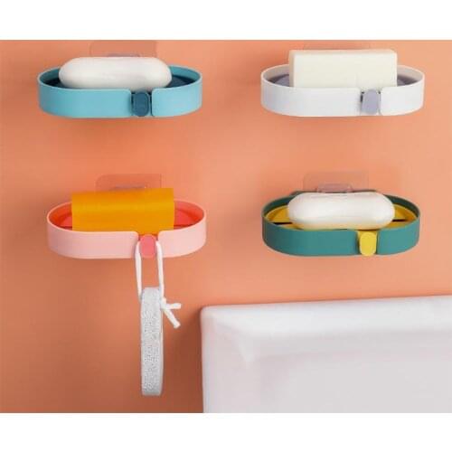 Soap Holder Wall Mounted Quick Drainage Double Layer Separable Multifunction Soap Container Bathroom Storage Rack Soap Box