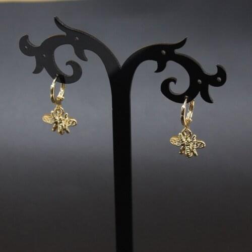 New Cute Little Bee Pendant Earrings Insect Bee Earrings and Charming Female Fashion Jewelry Earrings